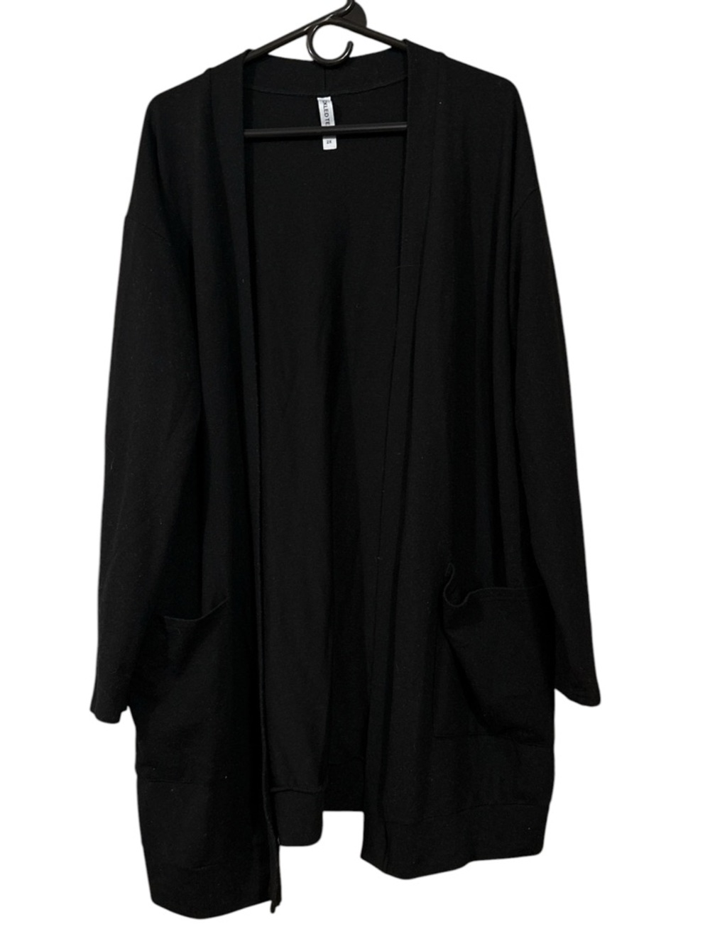 Tickled Teal Black Open-Front Women’s Cardigan